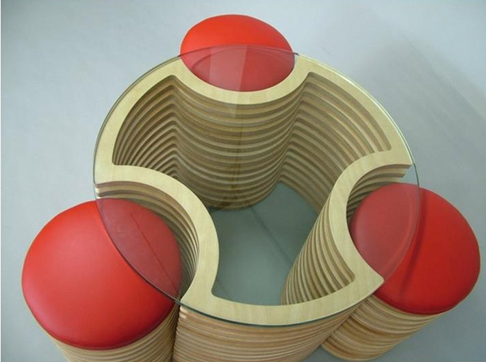Bộ bàn ghế cà phê theo phong cách 3D